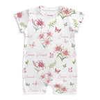 Personalized Snap Romper in Pink Lilys