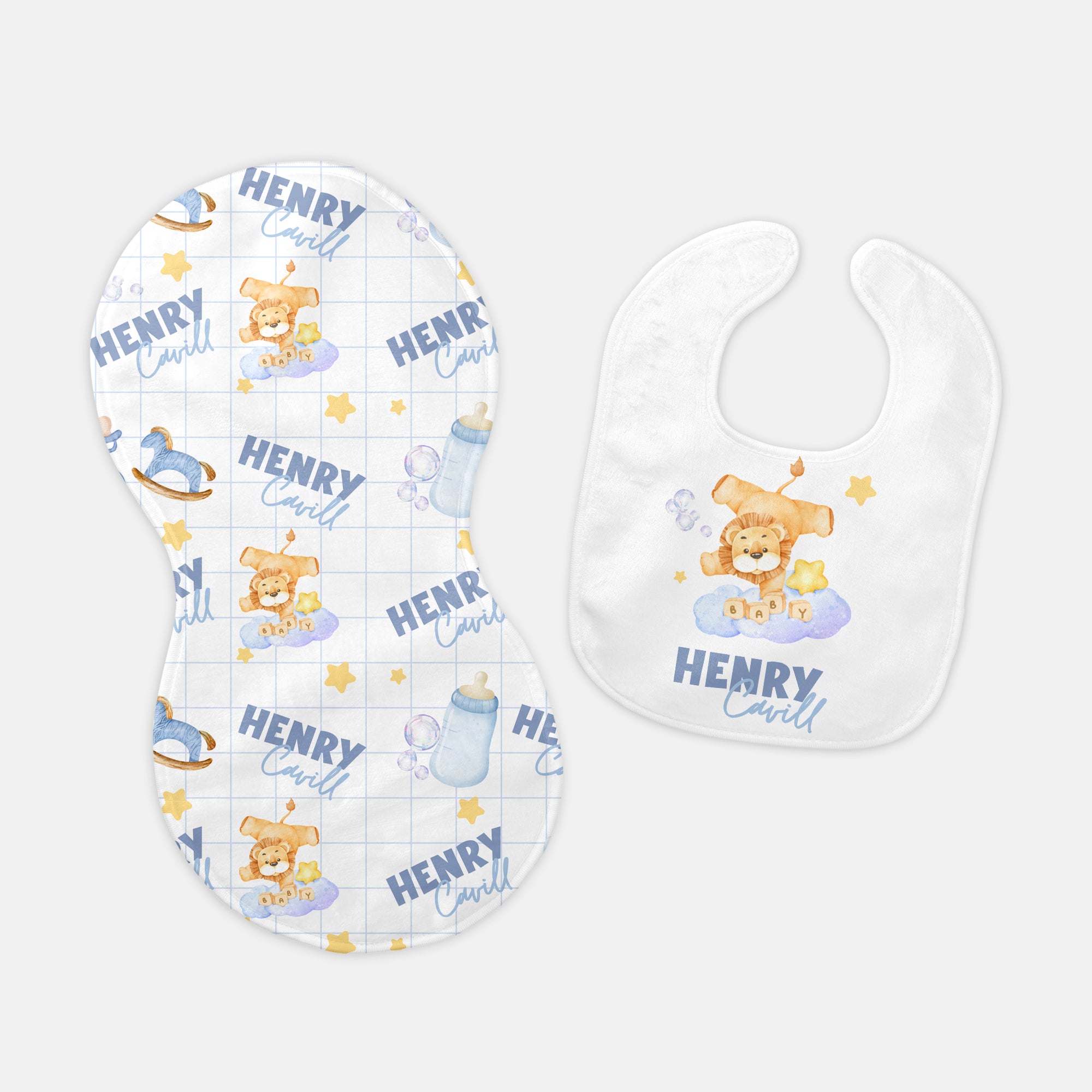 Personalized Bib in Blue Milk Drunk