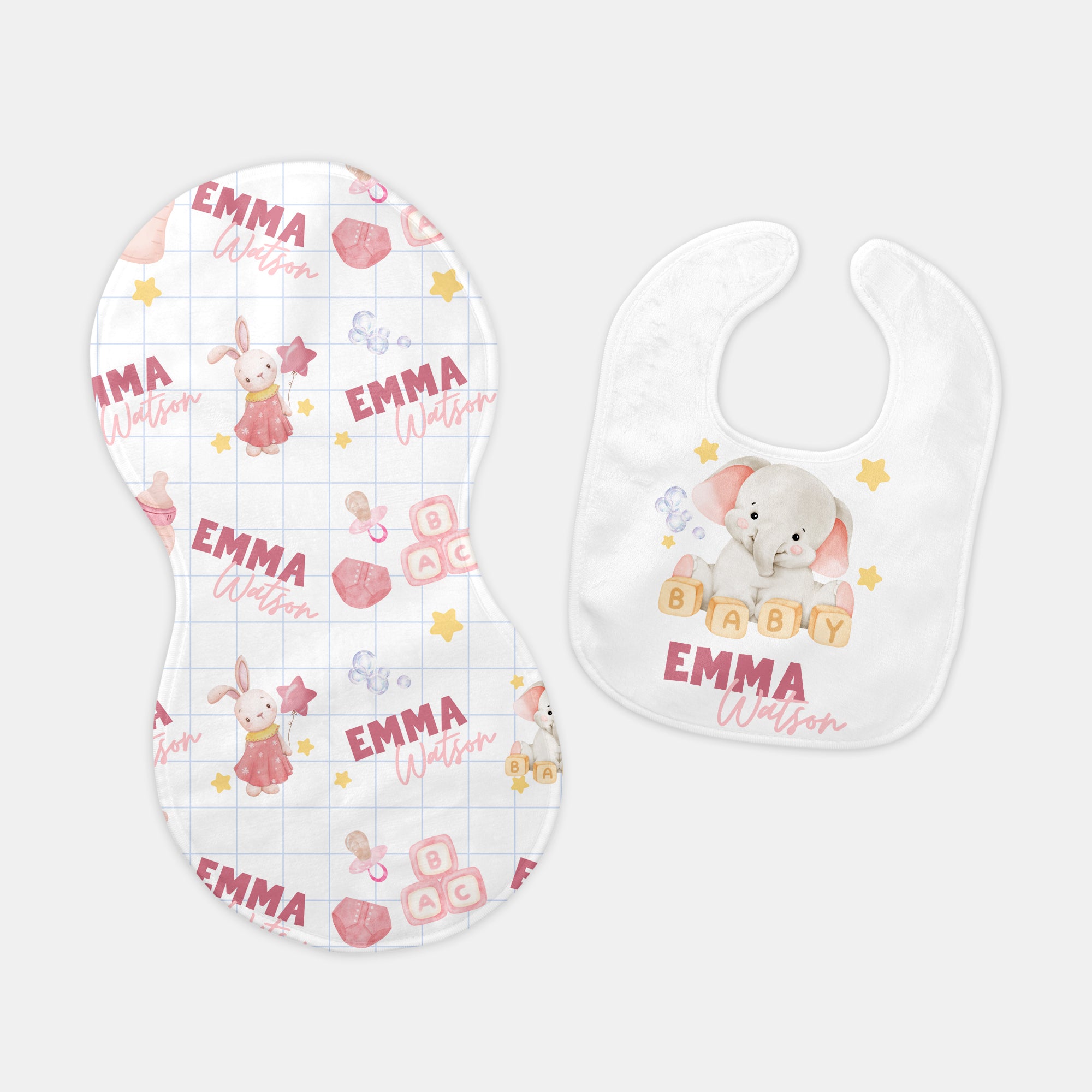 Personalized Bib in Pink Milk Drunk