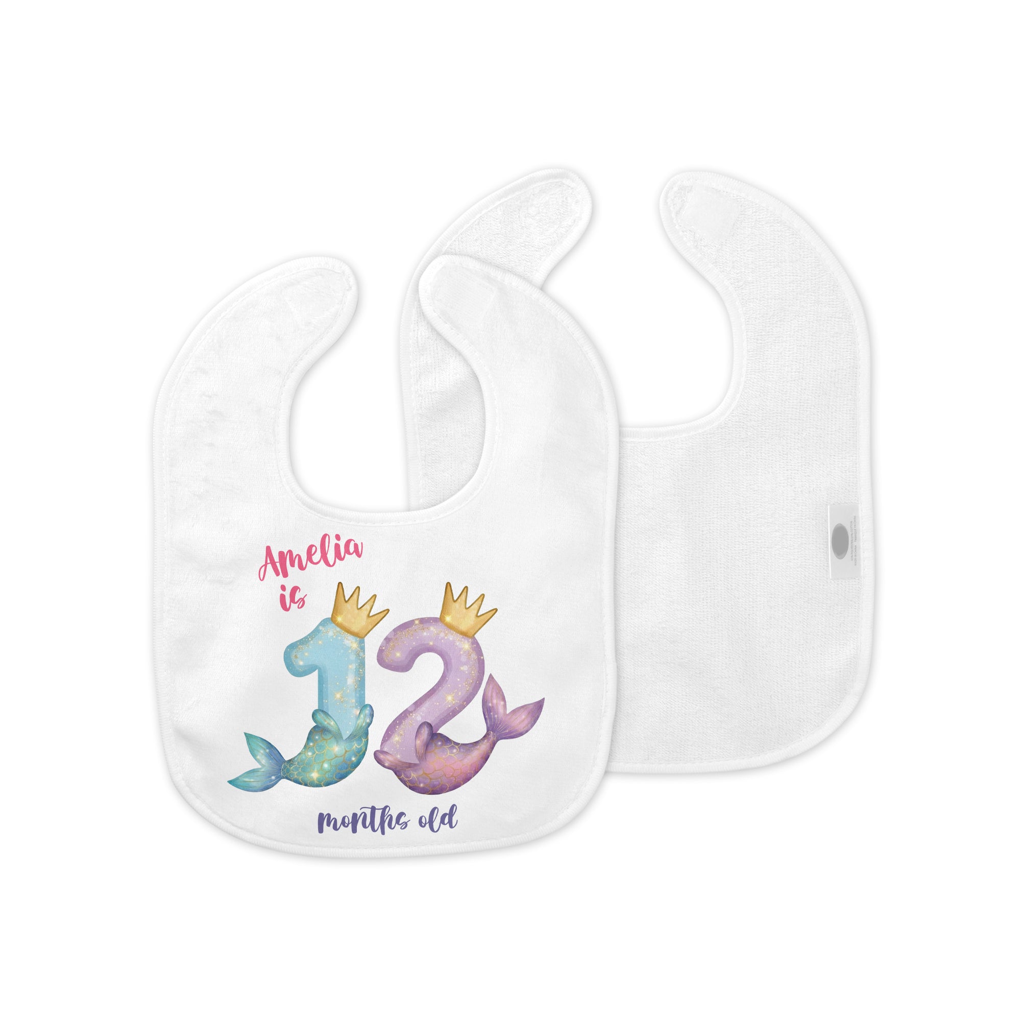 Personalized Milestone Bib in Little Mermaid