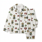Long-Sleeved Women's Pajama Set in Bear Fishing