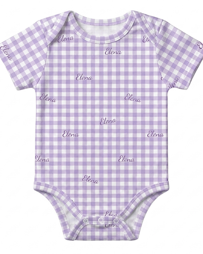 Personalized Bodysuit in Lilac Gingham