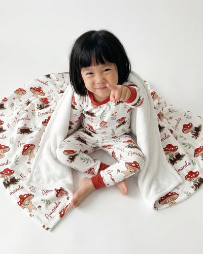 Personalized Baby Pajama Set in Mushroom