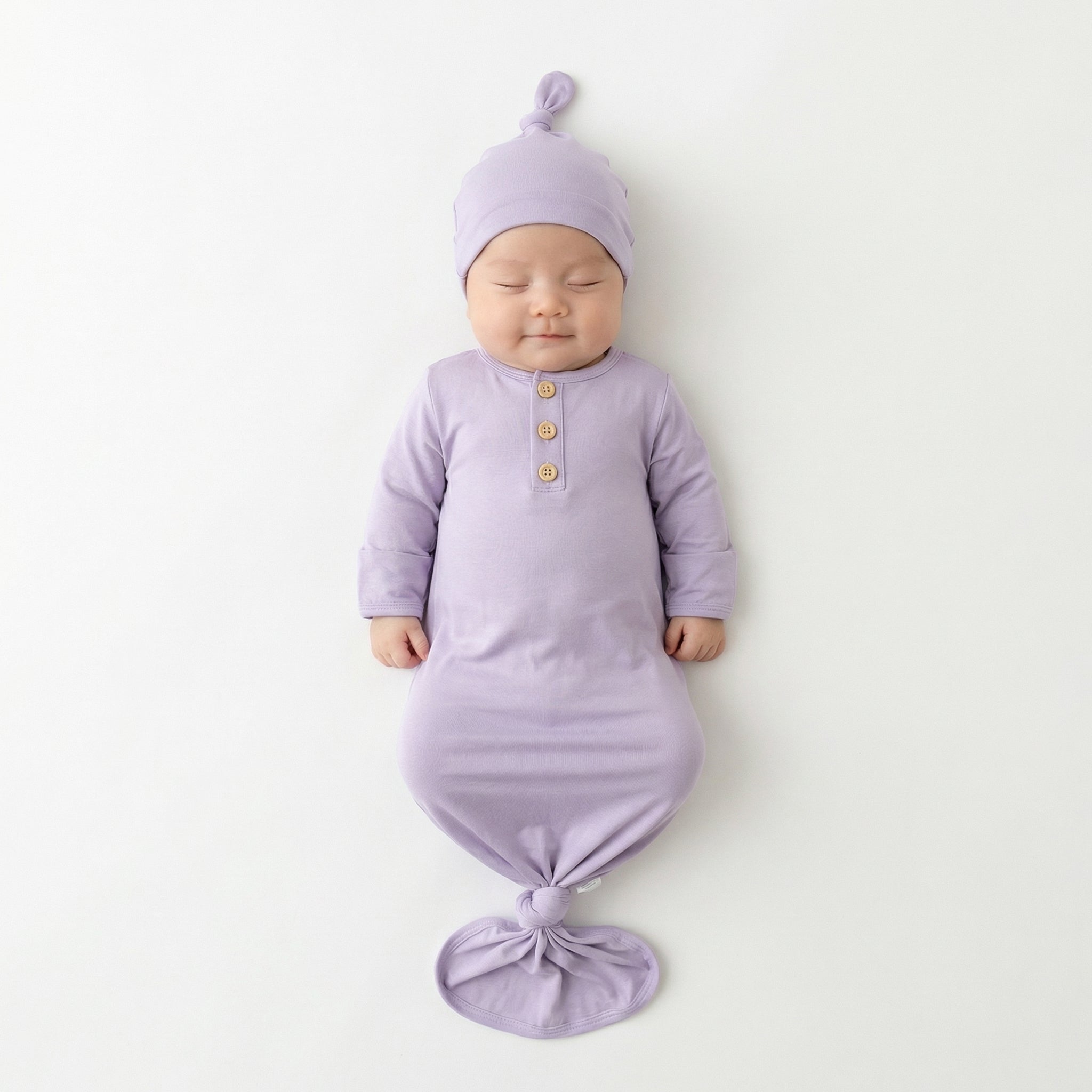 Knotted Gown with Hat in Lavender