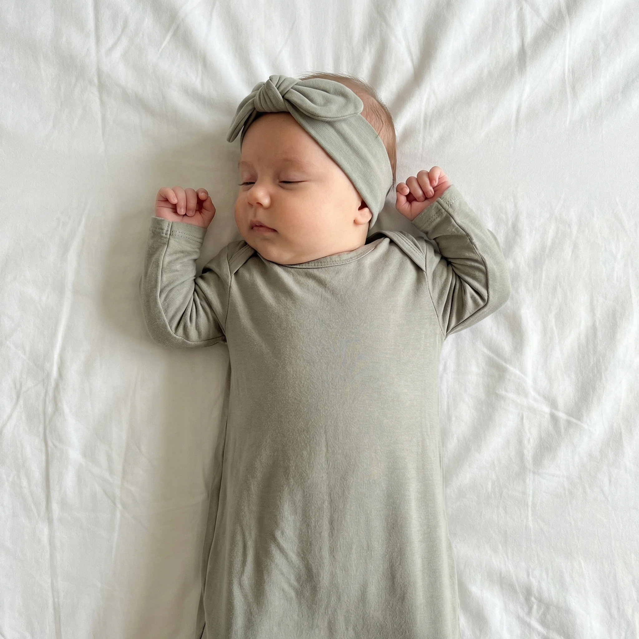 Sleep Gown with Hat Set in Smoke