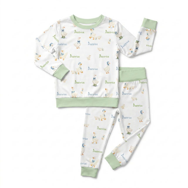 Personalized Baby Pajama Set in Silly Goose