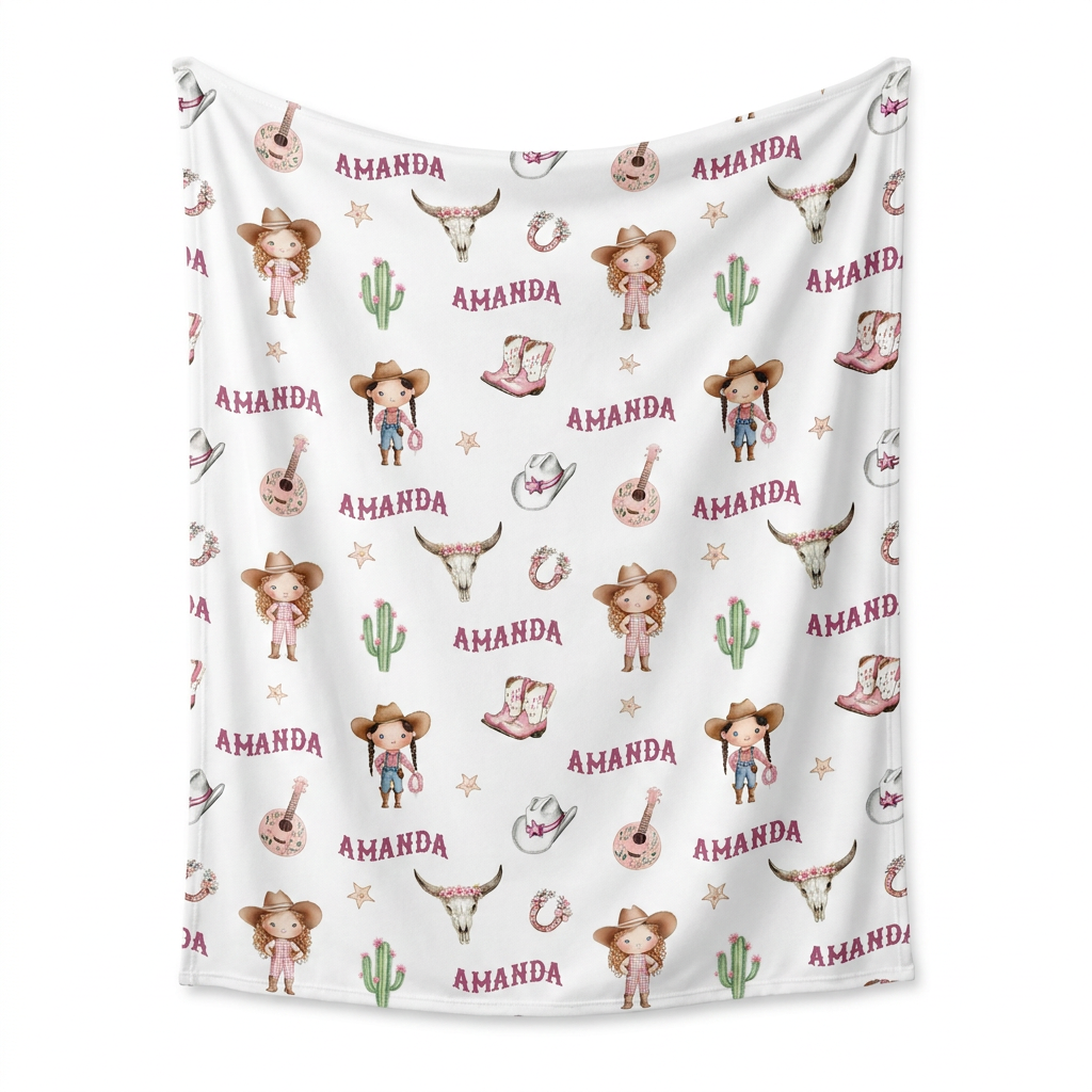 Personalized Swaddle in Western Girl