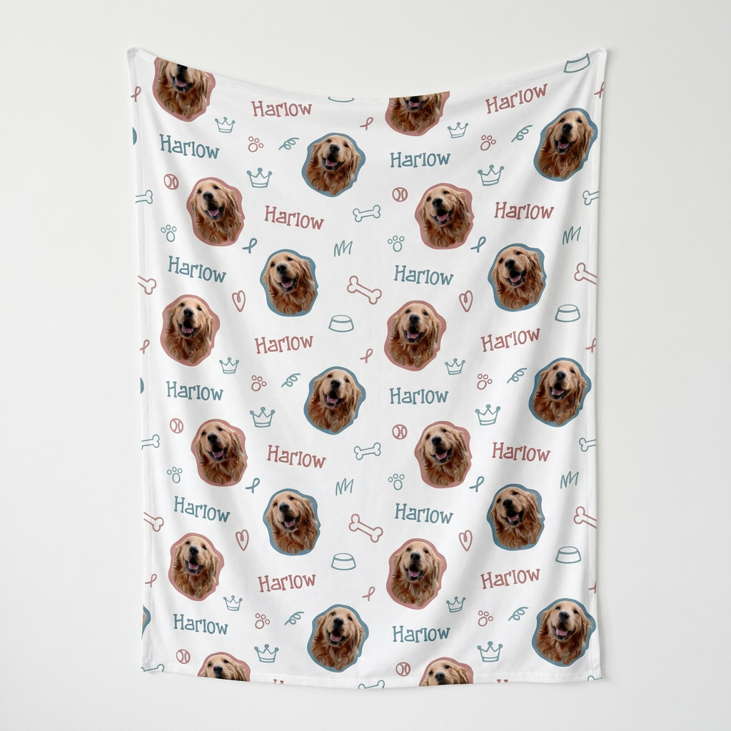 Personalized Swaddle in Puppy Portrait