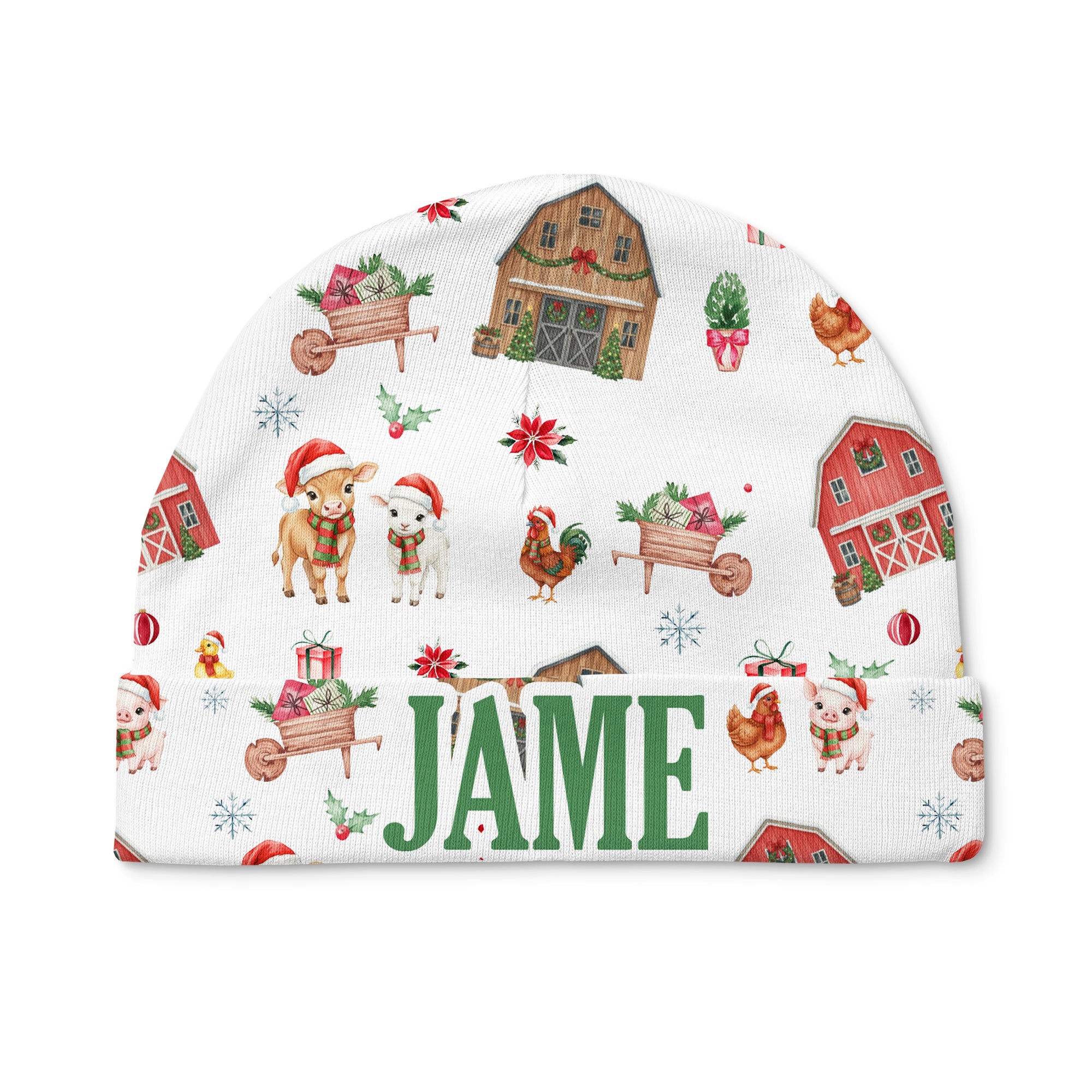 Xmas Farm Personalized Beanie Hat