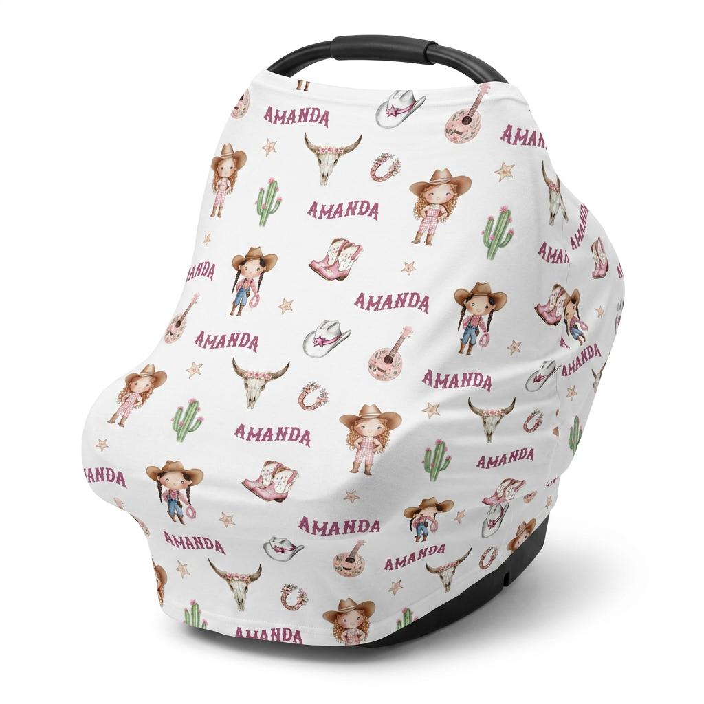 Personalized 5-in-1 Nursing Cover in Western Girl