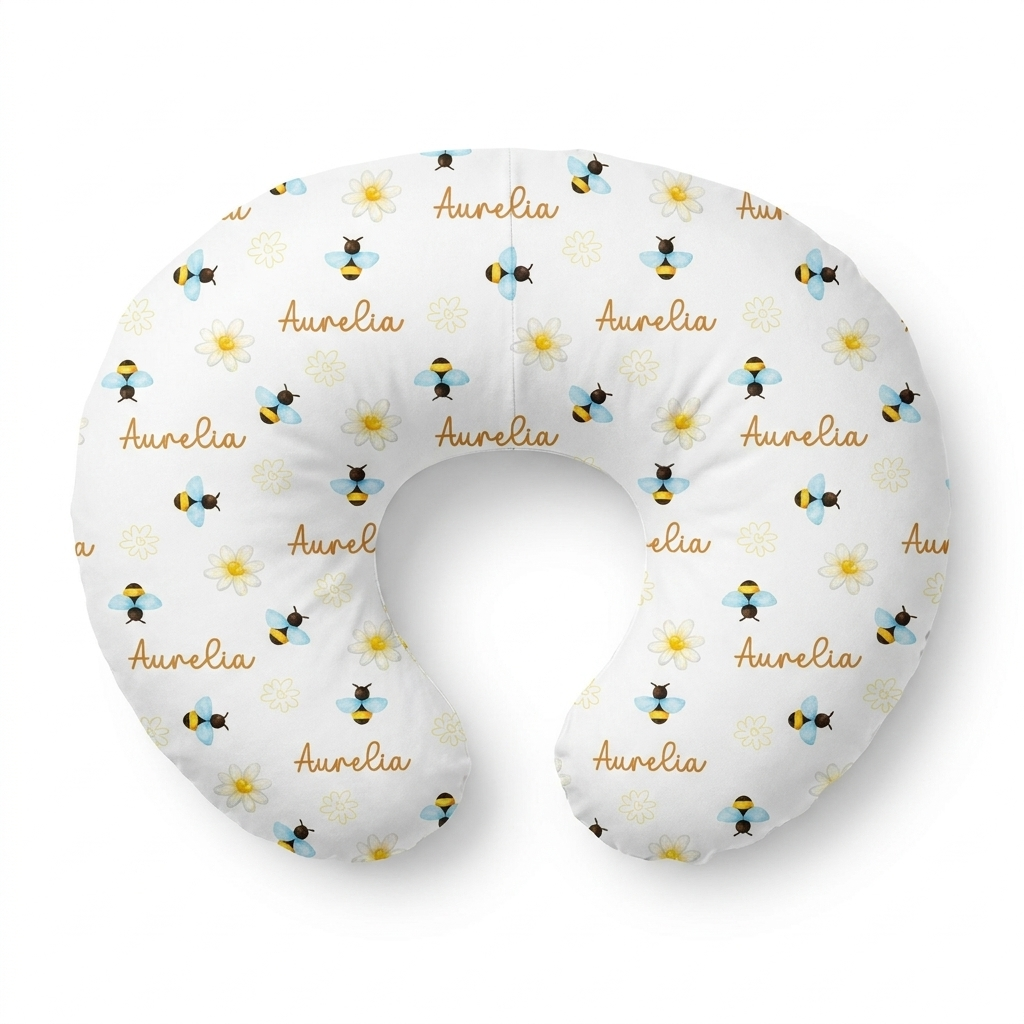Personalized Nursing Pillow Cover in BeeBee
