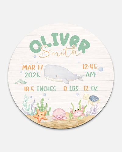 Birth Stats Sign in Sea Animals