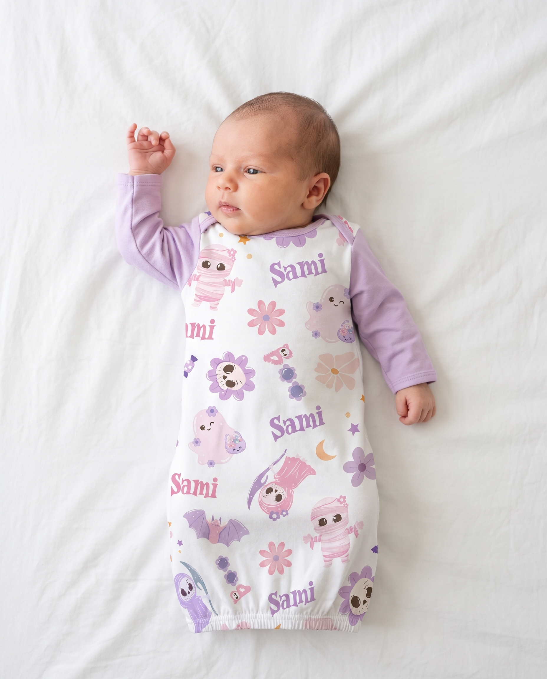 Personalized Baby Sleep Gown in Blush Boo
