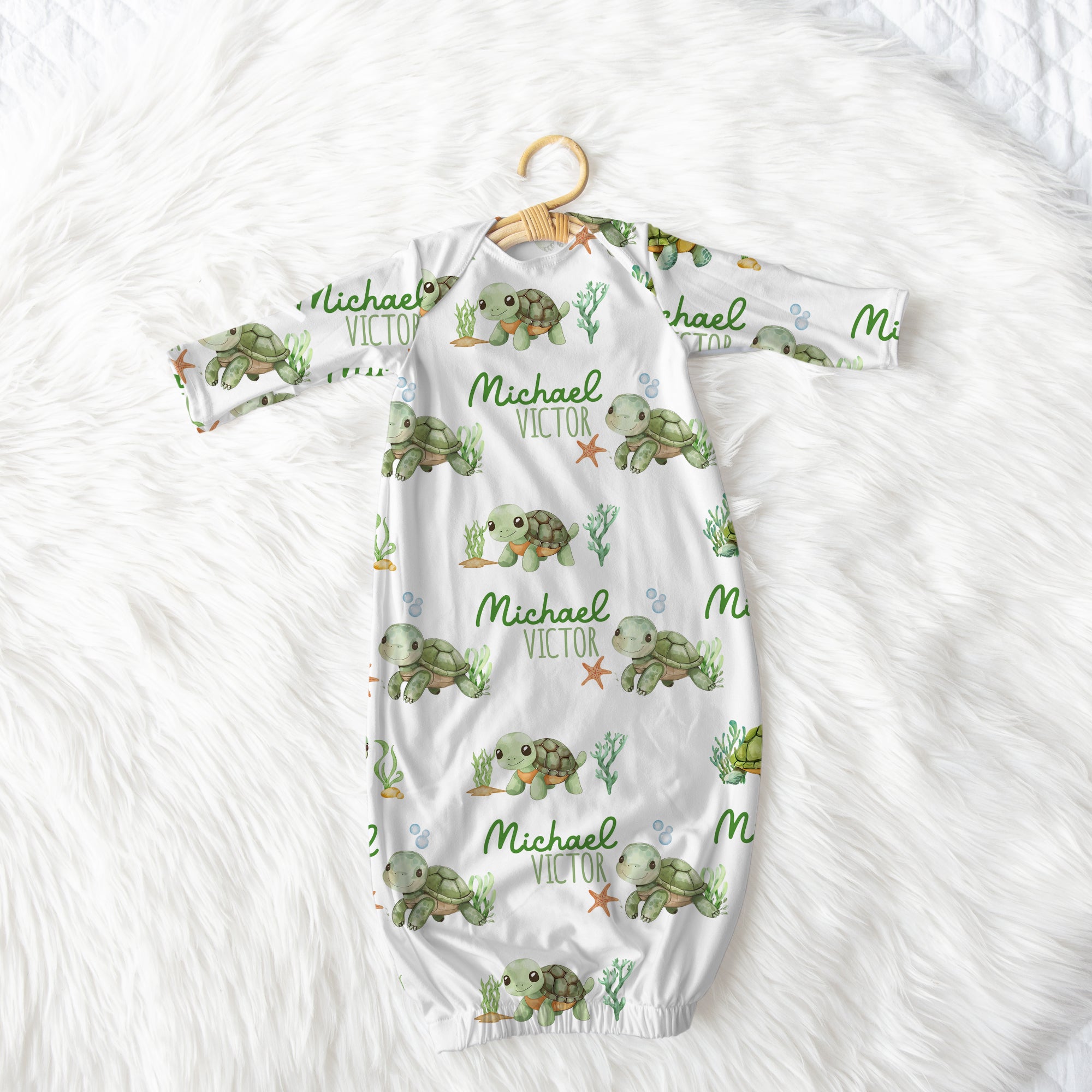 Personalized Sleep Gown in Sea Turtle