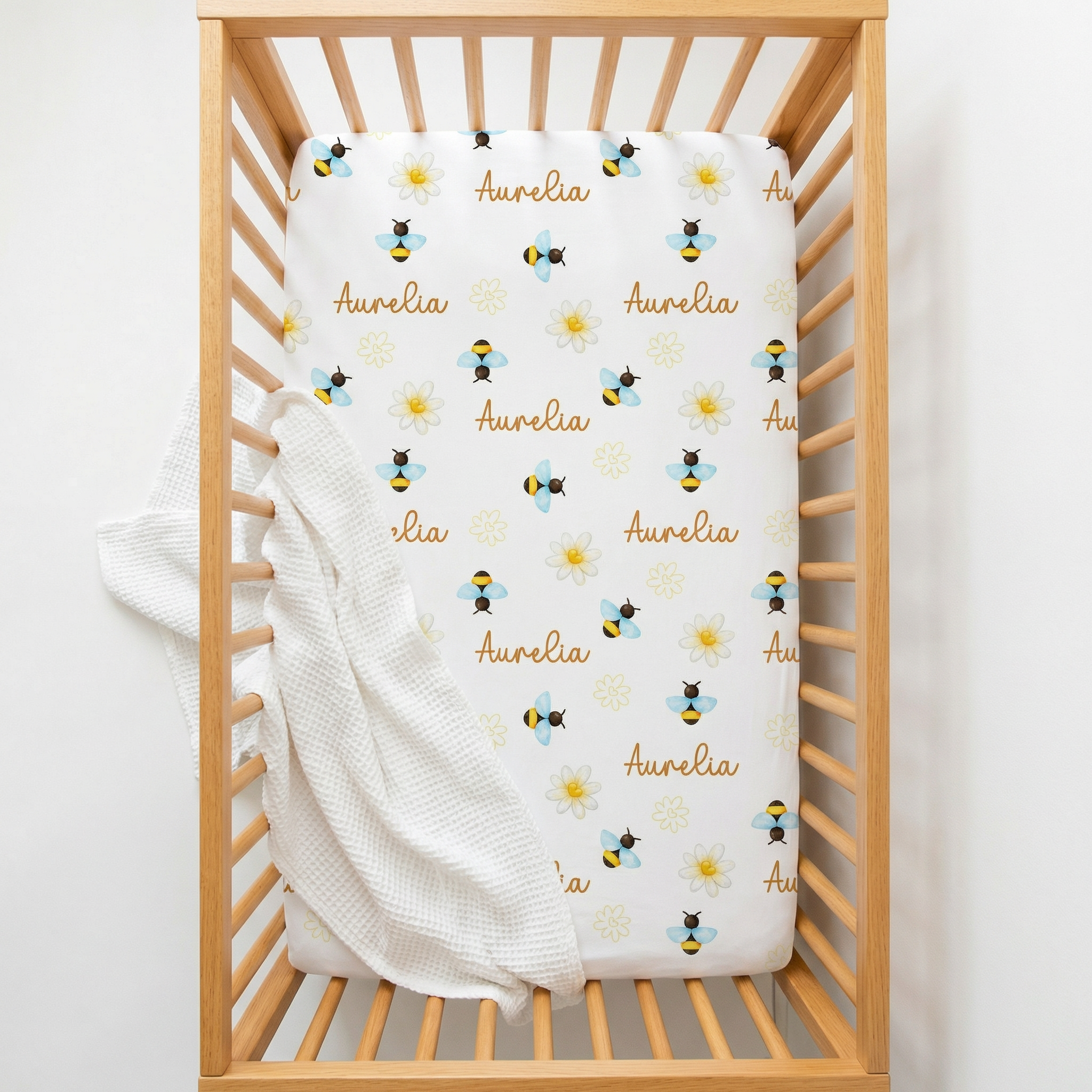 Personalized Crib Sheet in BeeBee