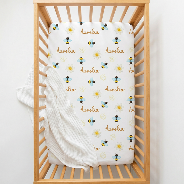 Personalized Crib Sheet in BeeBee
