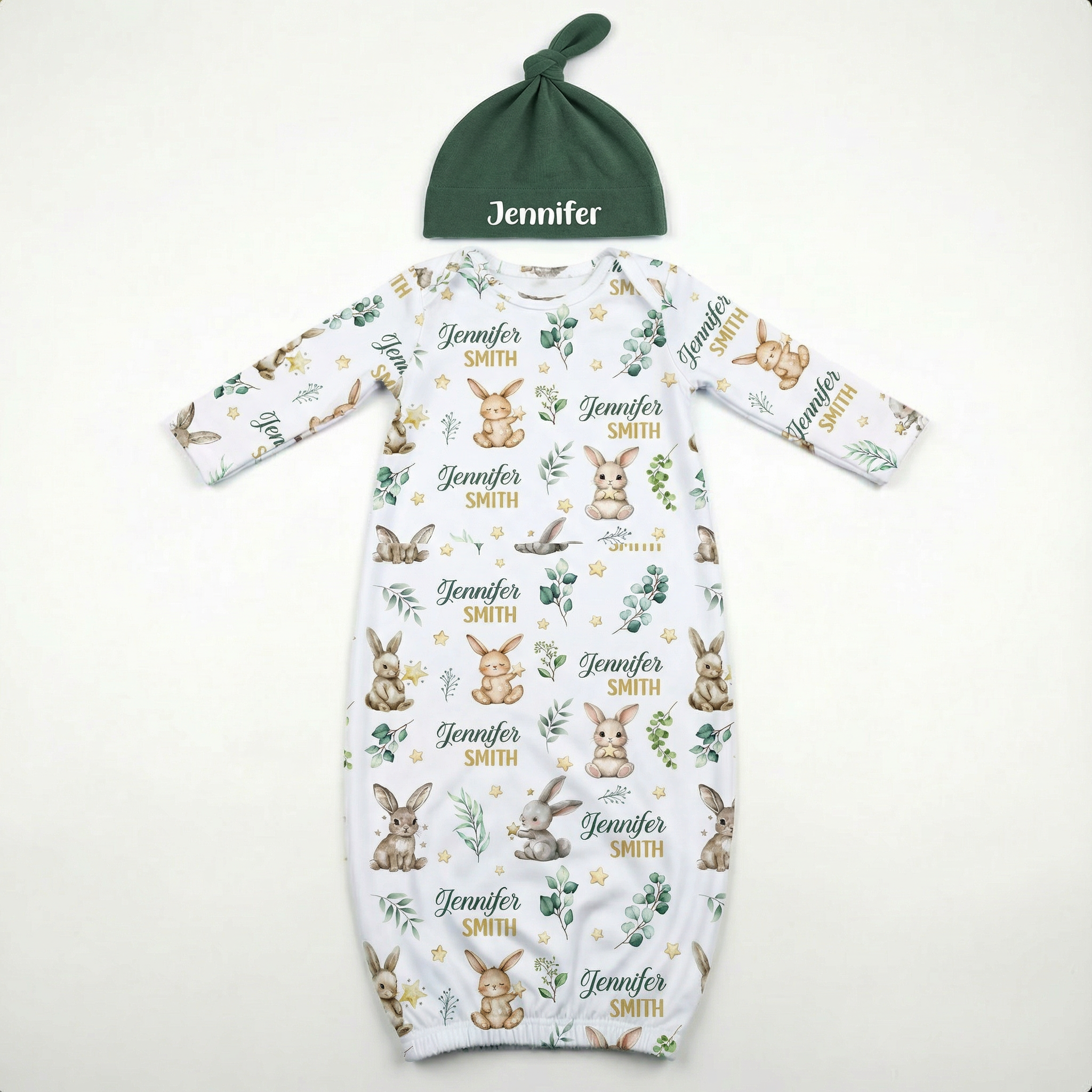 Personalized Sleep Gown in Bunny Garden