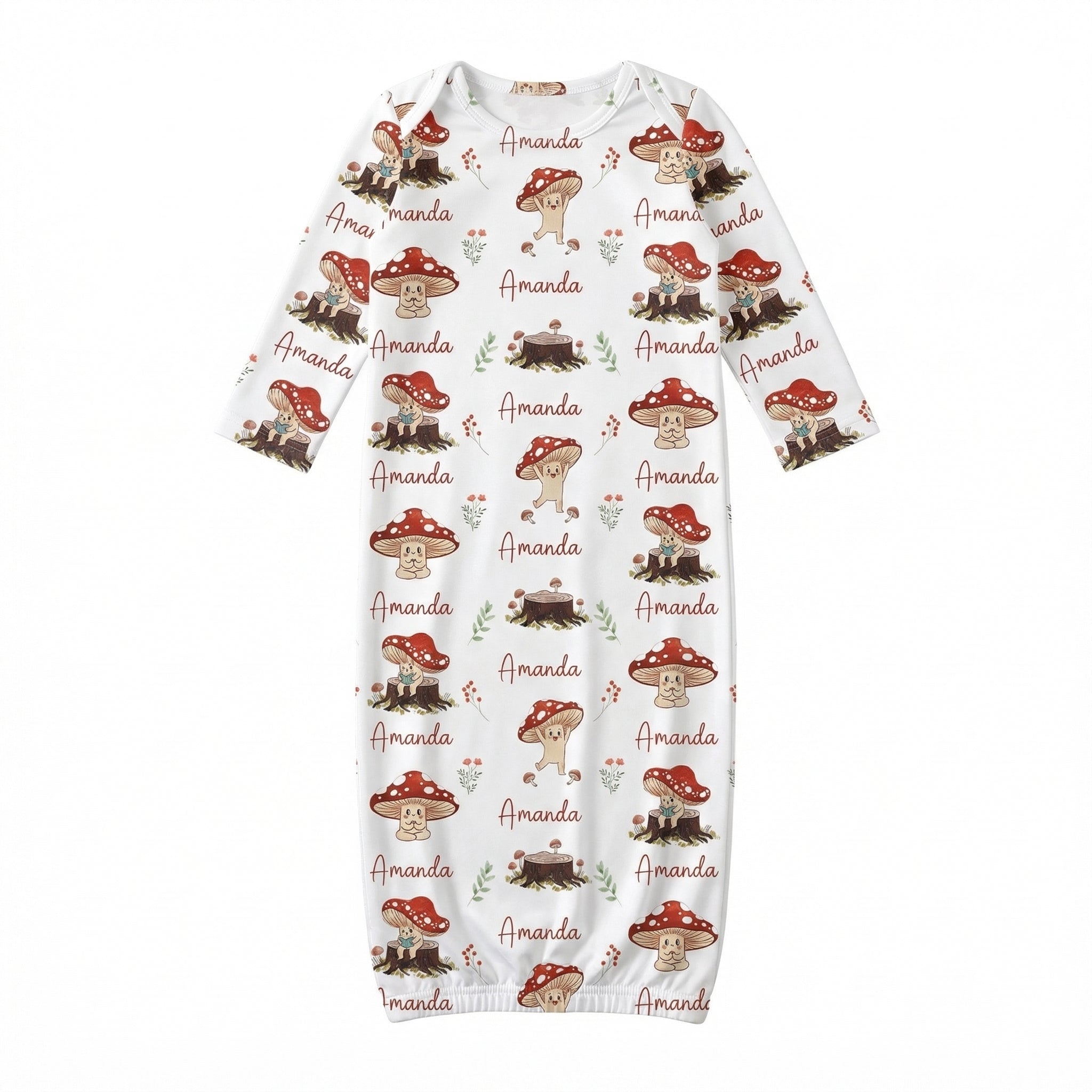 Personalized Sleep Gown in Mushroom