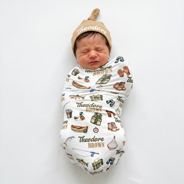 Personalized Swaddle in Fishing Buddy