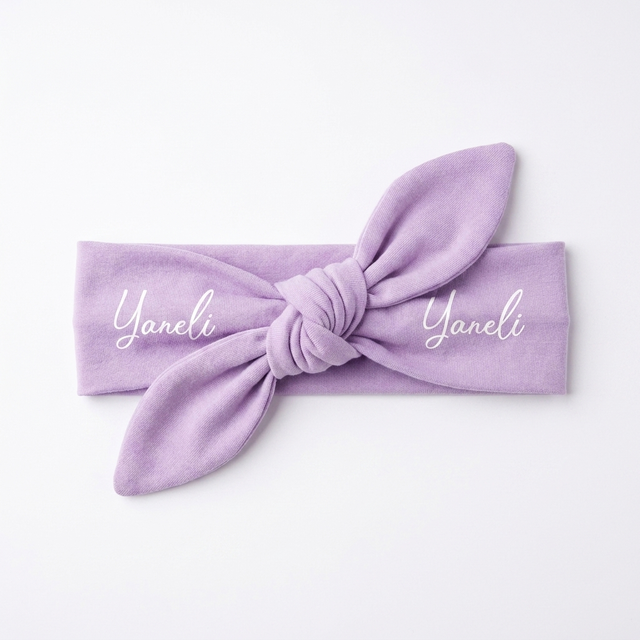 Personalized Knotted Headband in Lavender
