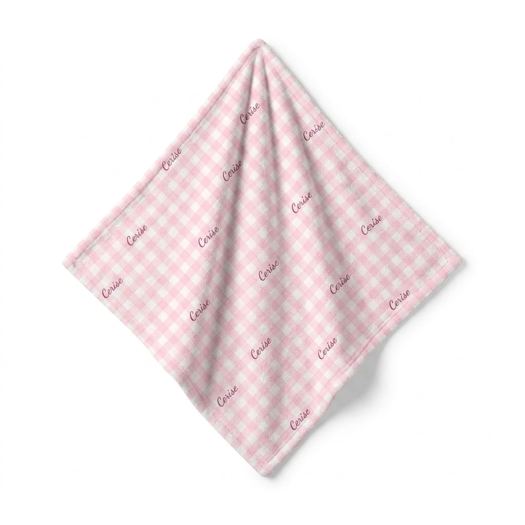 Personalized Mini Lovey in Cherry Blossom Gingham
