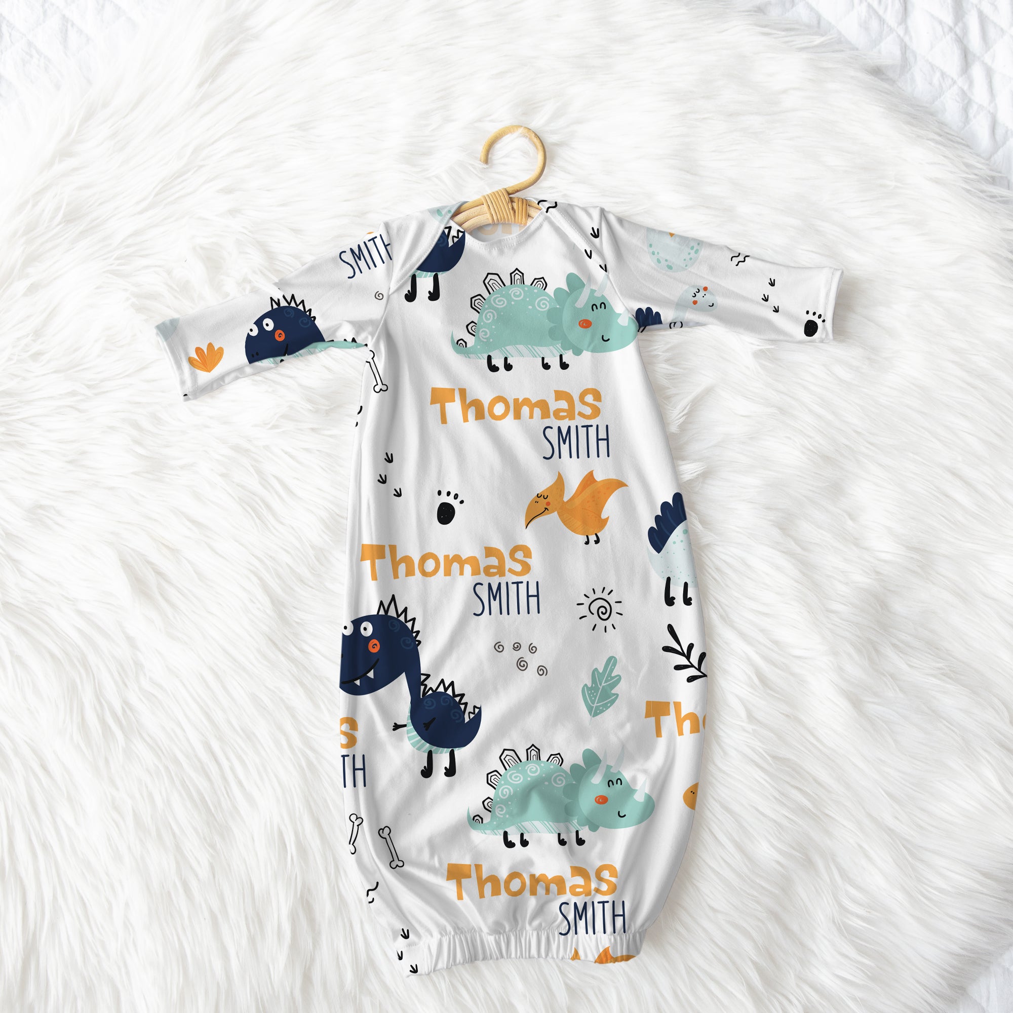 Personalized Sleep Gown in Cute Dinosaur