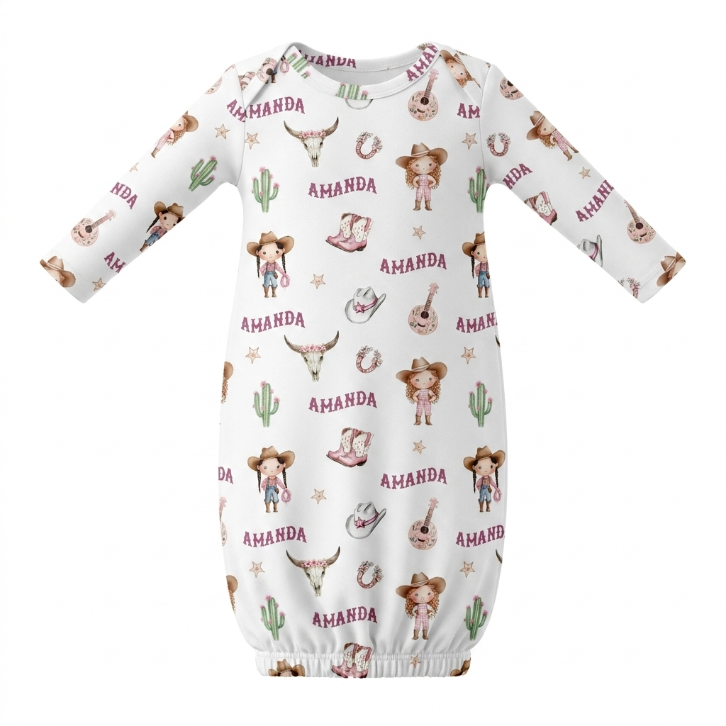 Personalized Sleep Gown in Western Girl