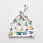 Personalized Knotted Hat in Dinosaur Boy