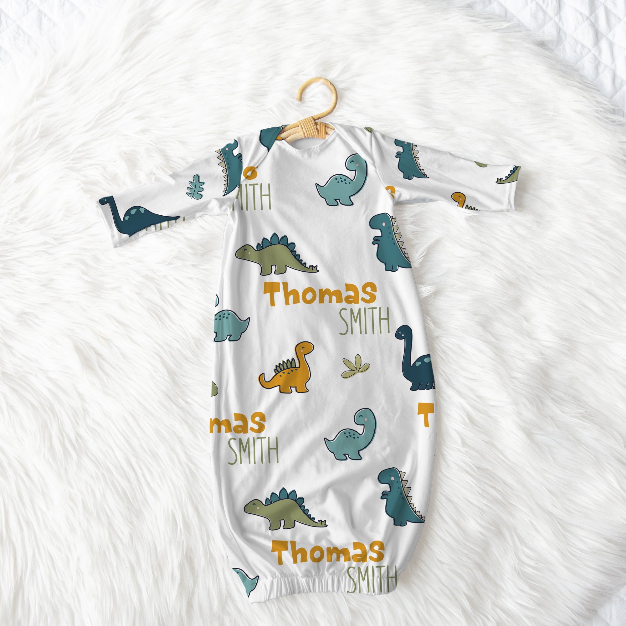 Personalized Sleep Gown in Mini Dinosaur