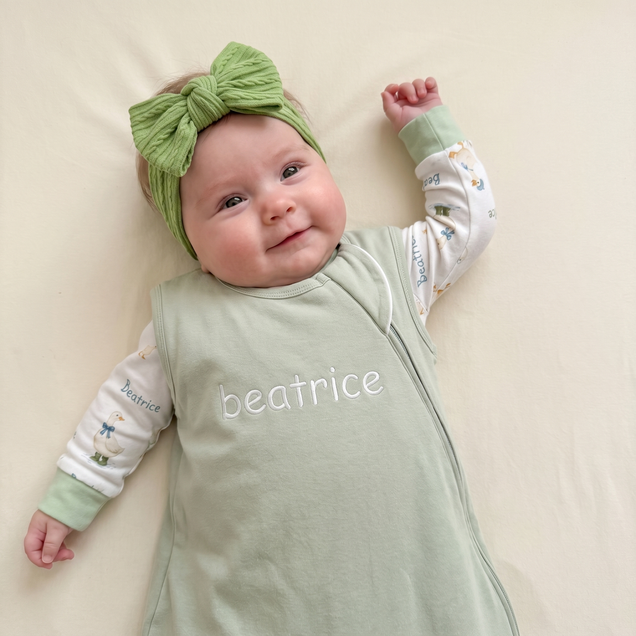 Soft Knit Bow Headband in Grass Green