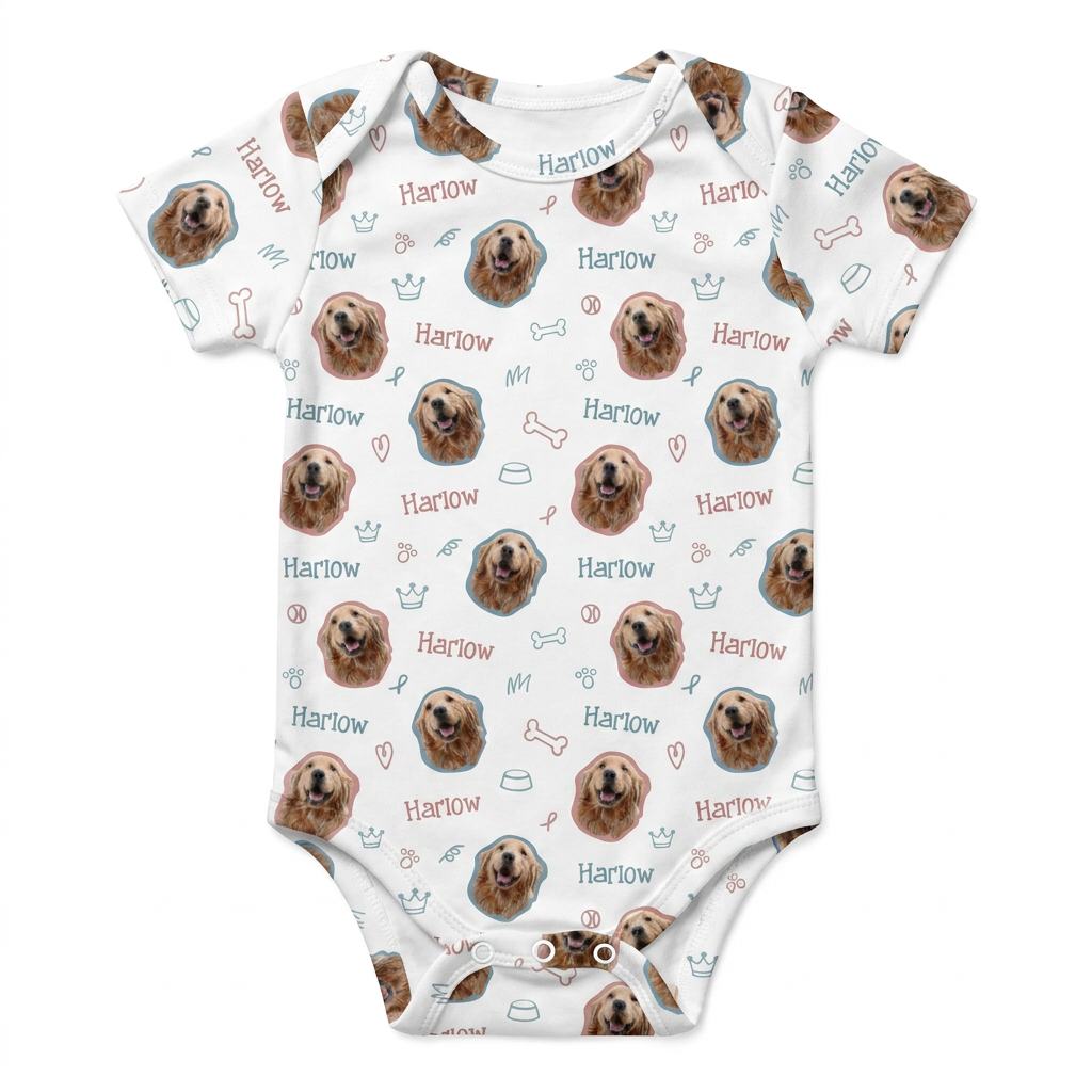 Personalized Bodysuit in Puppy Portrait