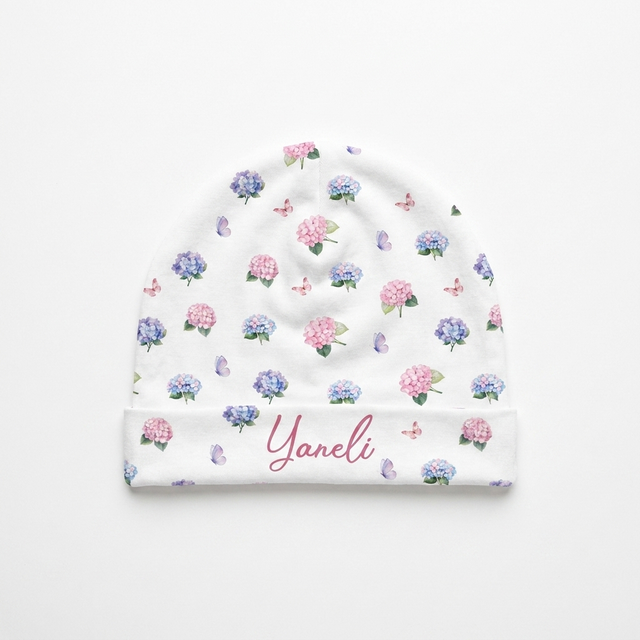 Personalized Beanie in Purple Hydrangea