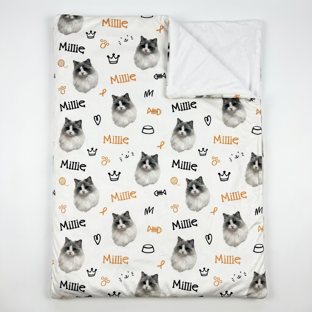 Personalized Sleeping Bag in Kitty Portrait