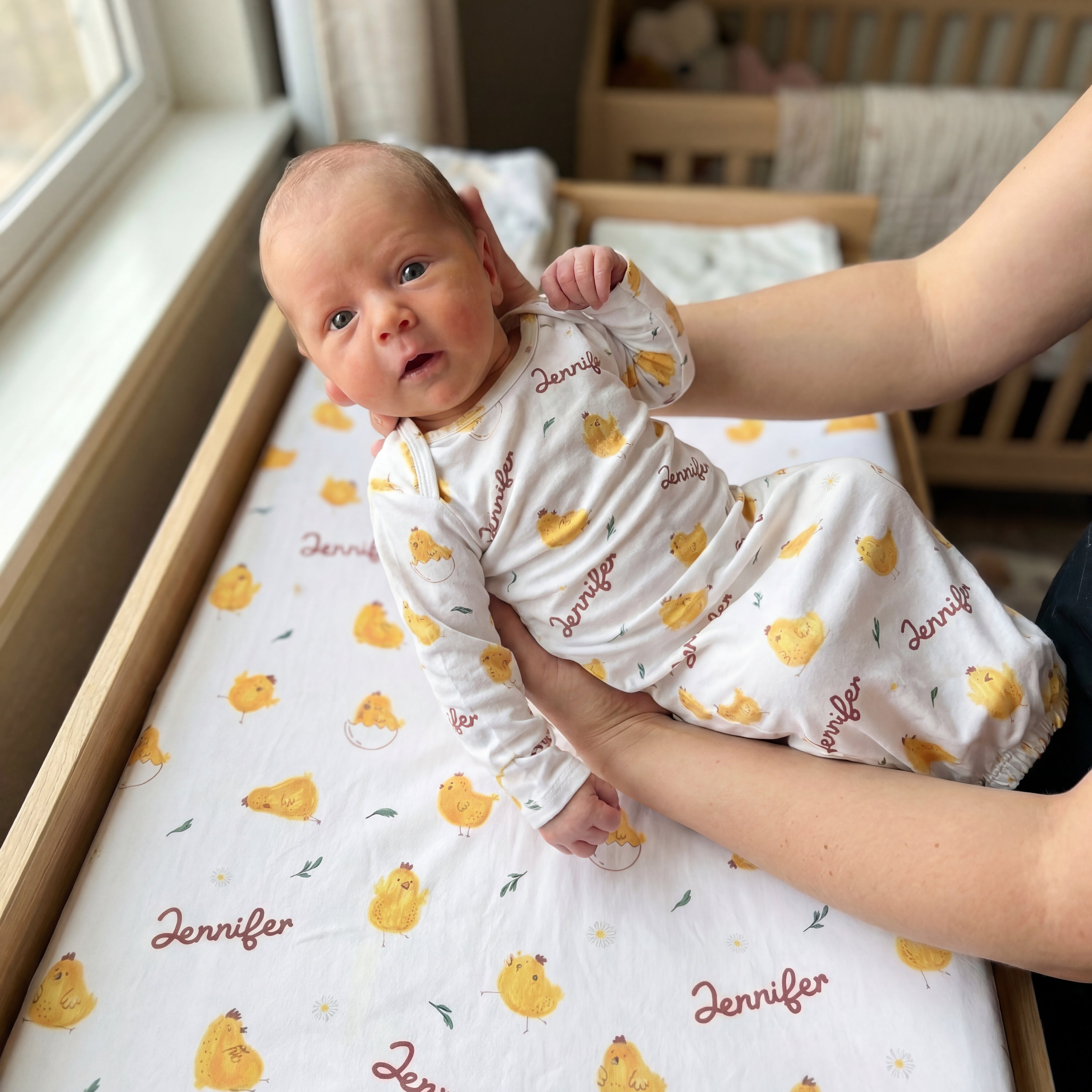 Personalized Changing Pad Cover in Little Chick