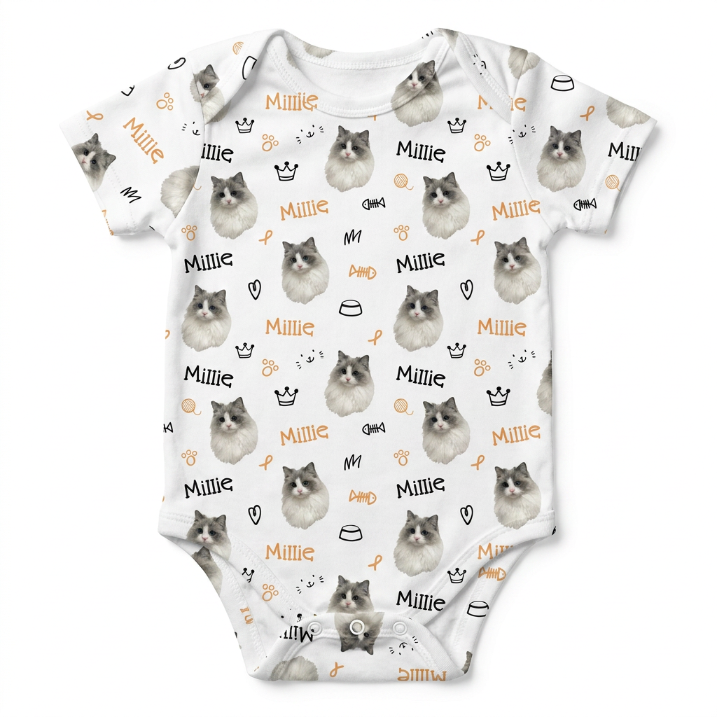Personalized Bodysuit in Kitty Portrait