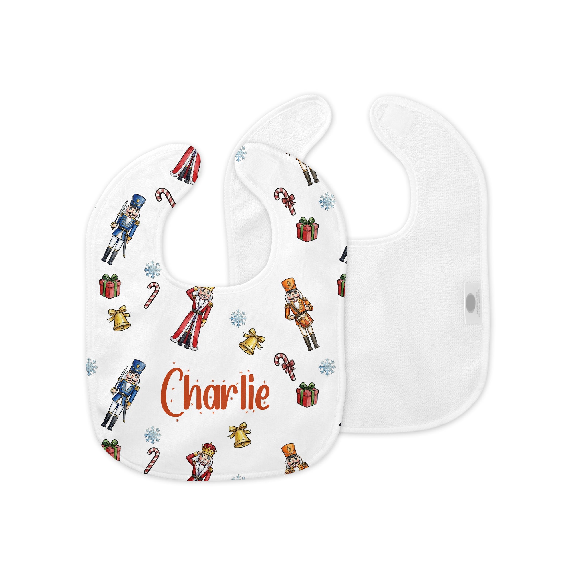 Personalized Bib and Burp Cloth Set in Nutcracker