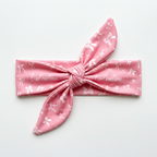 Personalized Knotted Headband in Pink Coquette Bow