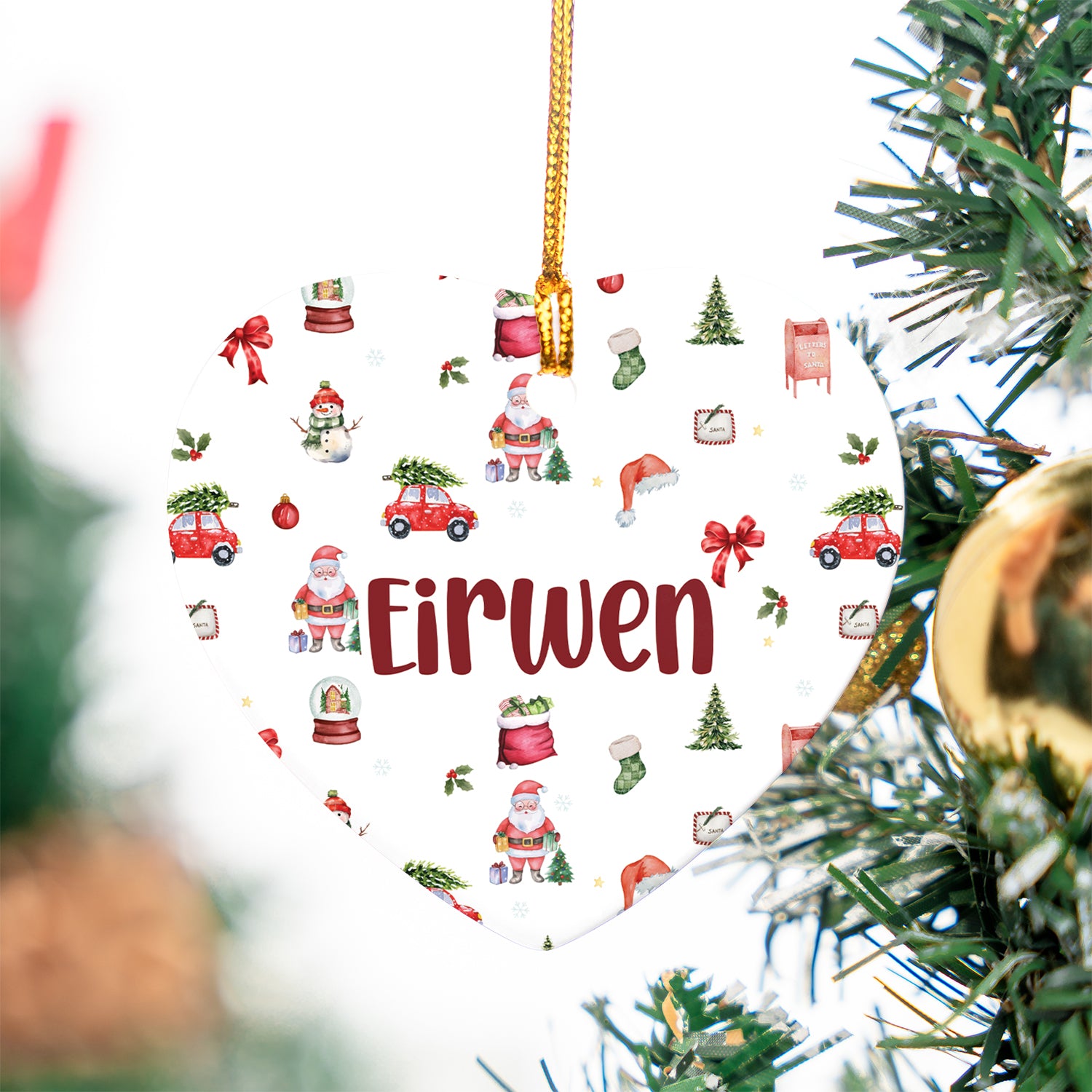 Personalized Ceramic Ornament in Christmas Day