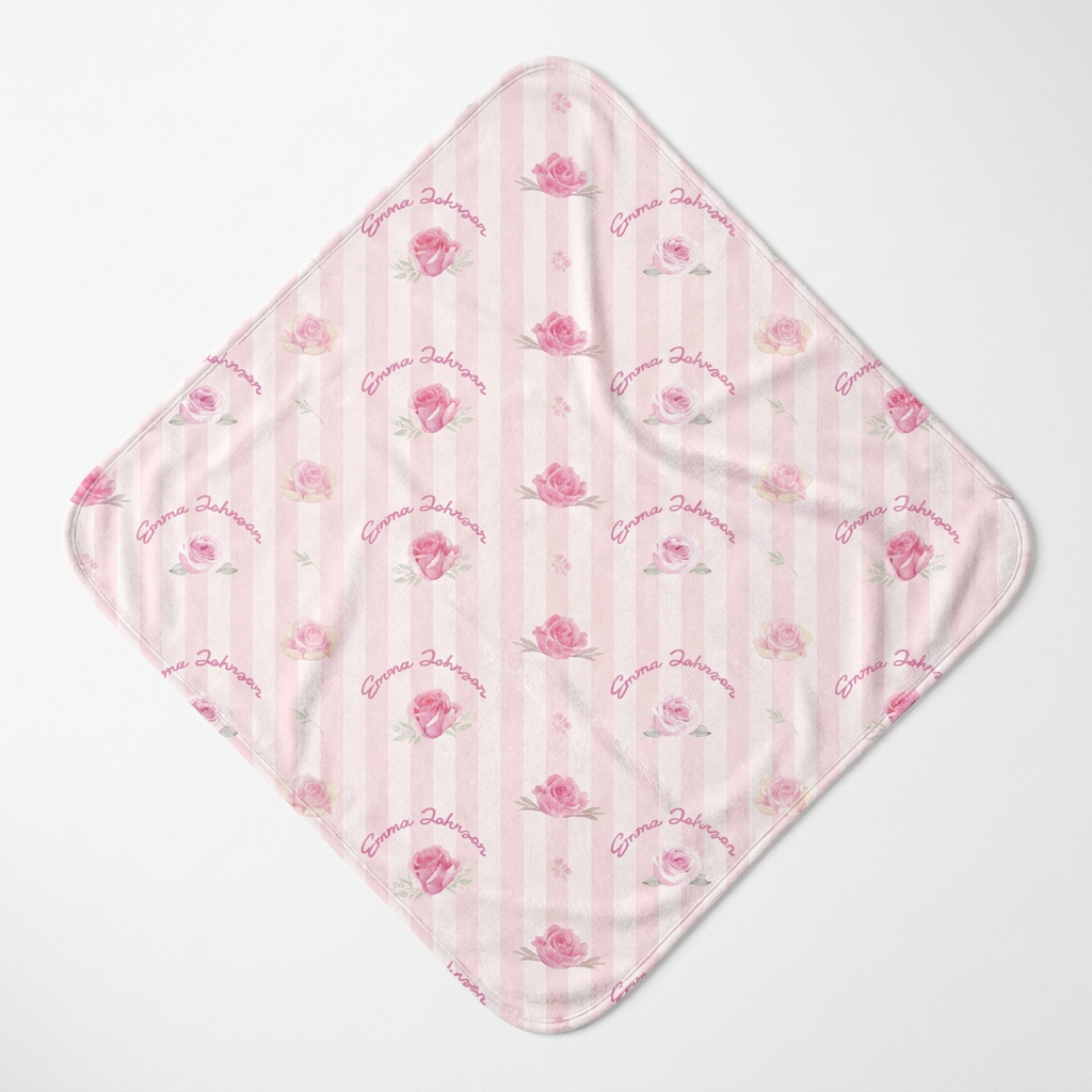 Kids Hooded Towel in Rosy