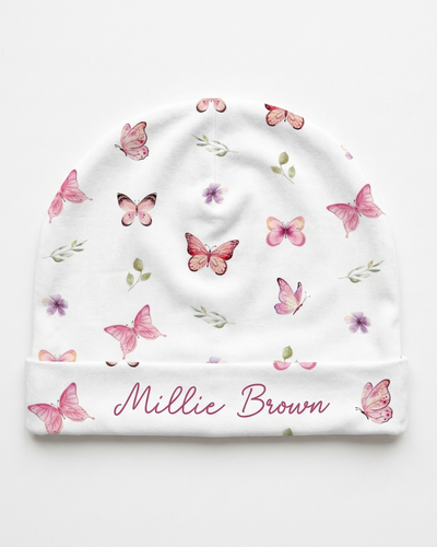 Personalized Beanie in Pink Butterfly