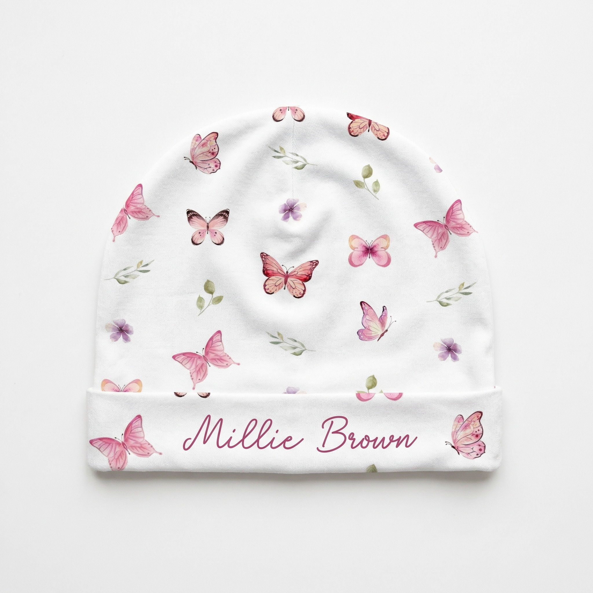 Personalized Beanie in Pink Butterfly