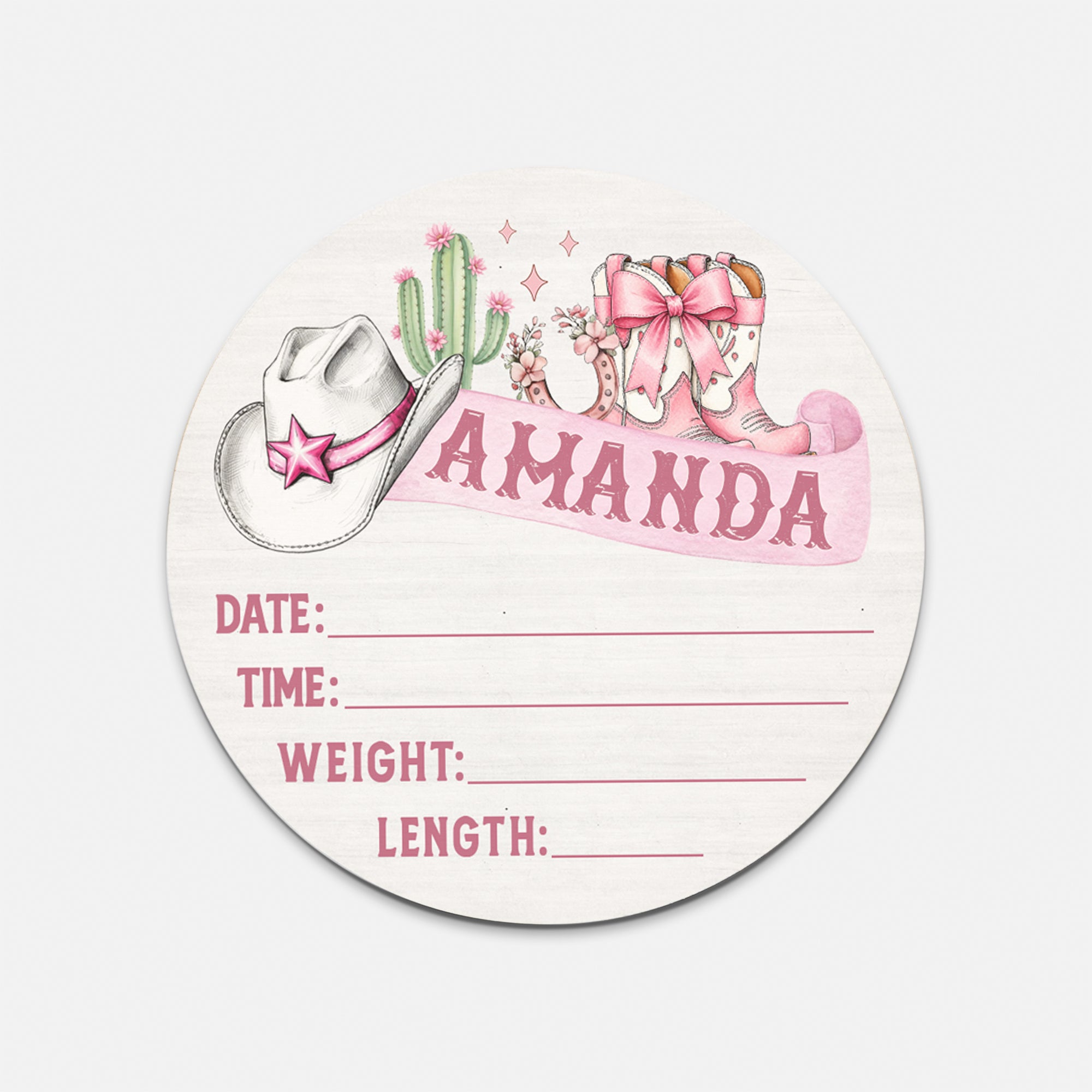 Birth Stats Sign in Western Girl