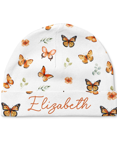 Personalized Beanie in Orange Butterfly