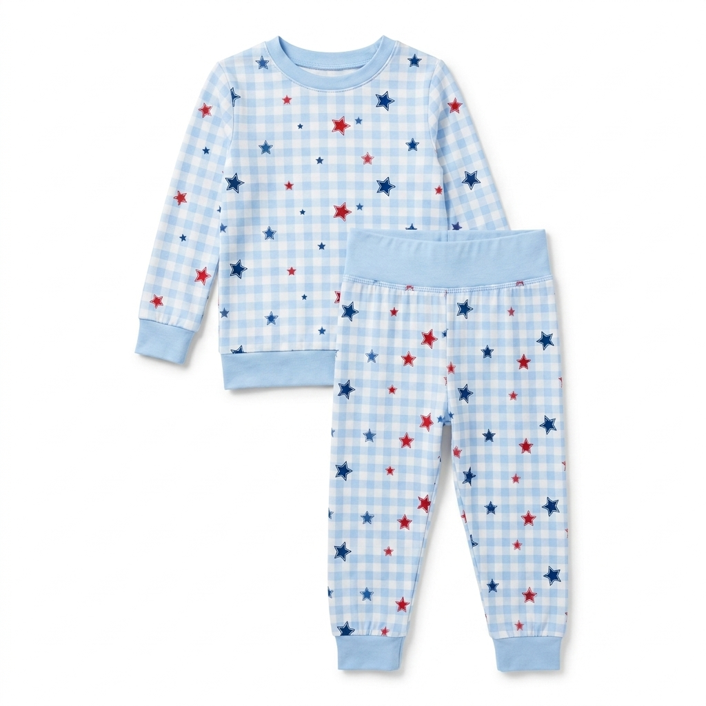 Pajama Set in Red, Blue and Star