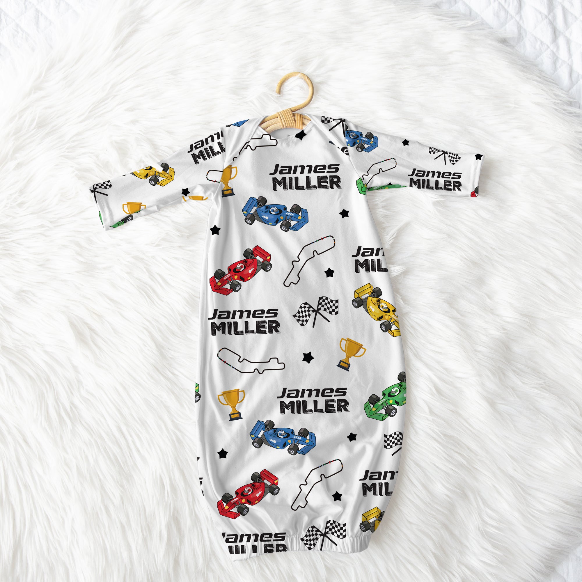 Personalized Sleep Gown in Pit Crew