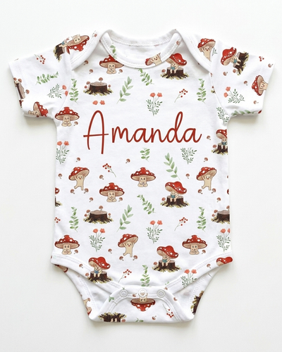 Personalized Bodysuit in Mushroom