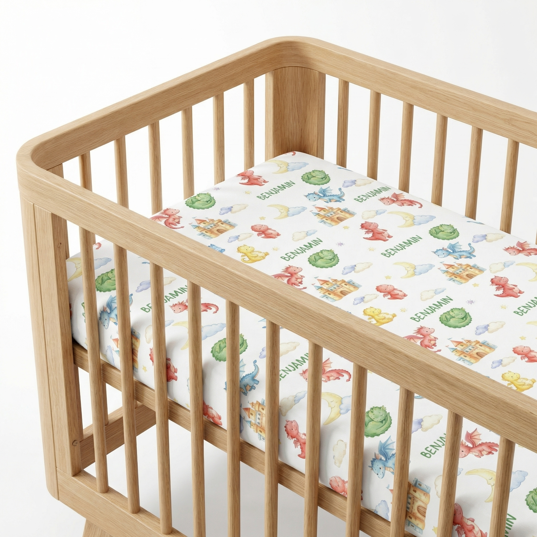 Personalized Crib Sheet in Dragon Kingdom