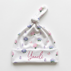 Personalized Knotted Hat in Purple Hydrangea