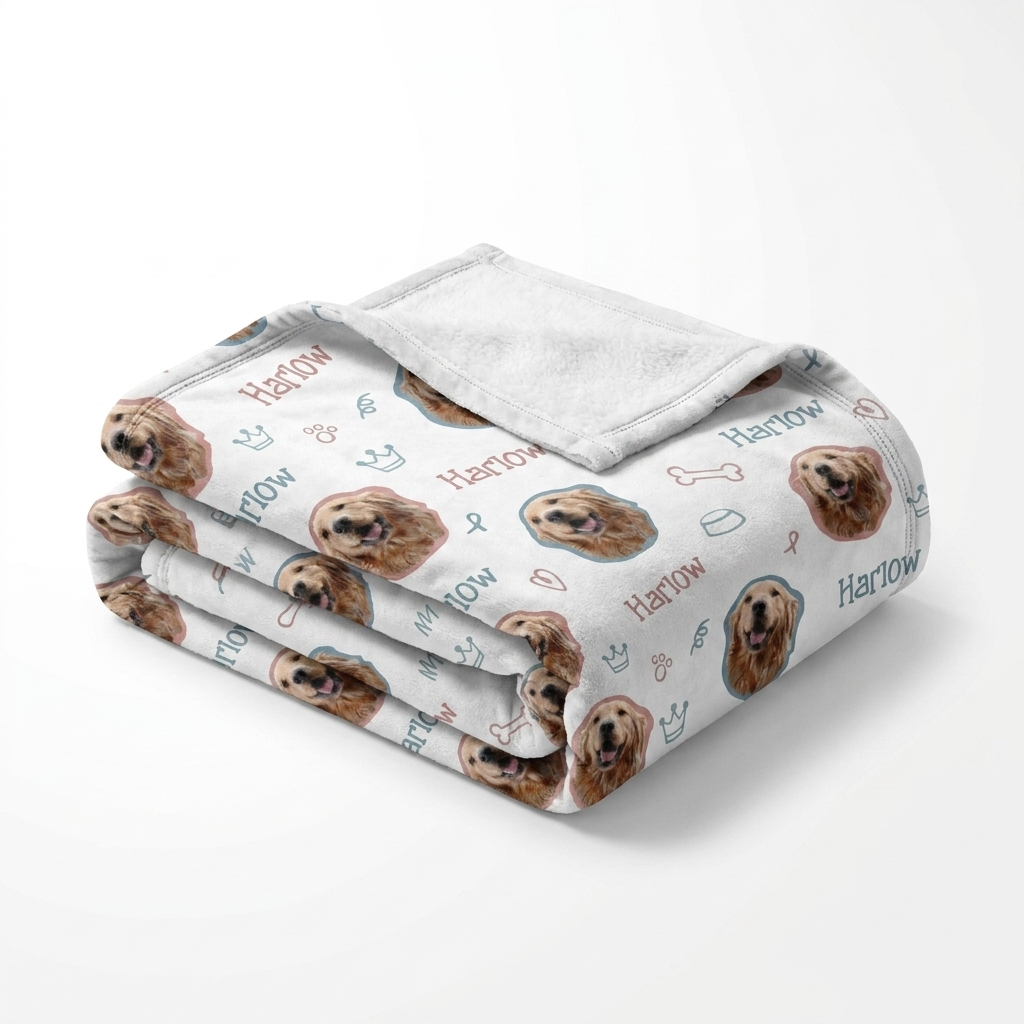 Personalized Blankets in Puppy Portrait
