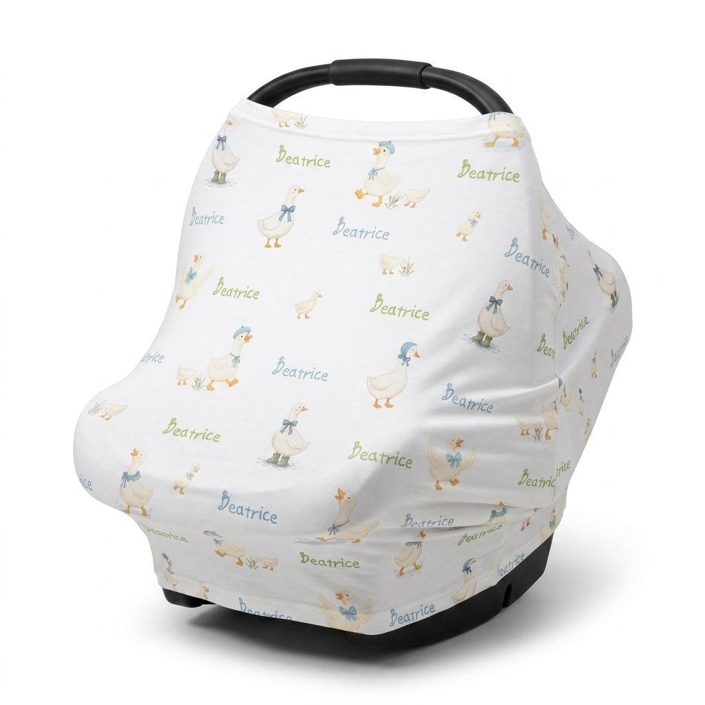 Personalized 5-in-1 Nursing Cover in Silly Goose